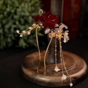 Rose U-Shaped Hairpin New Chinese National Style Ancient Style Hanfu Headdresses