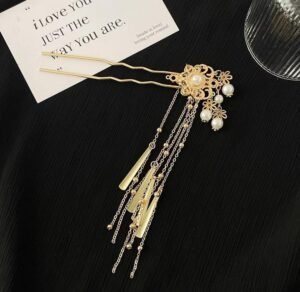 Pearl Tassel Hairpin Step Rock Ancient Style Hanfu Accessories Back Of The Head Hairpin Headwear