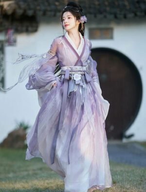 【 流光晚萤 】Embroidered Wei And Jin Dynasty Cross-Collared And Wide-Sleeved Hanfu