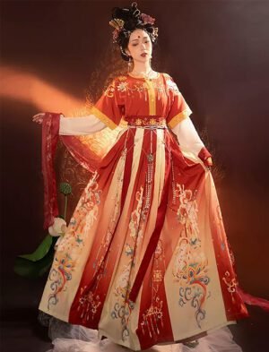 【 迦南 】Hanfu Tan Collar Tang System Flared Long Dress Ancient Style Suit