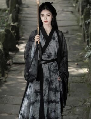 【 夜黑风高 】Wei Jin Style Black Hanfu Qing Cold Sense Of Floating Ancient Style Suit