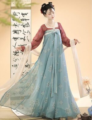 【 浮华梦 】Hanfu Tang Dynasty Tan Collar Chest-Length Dress Chinese Style Ancient Spring And Summer
