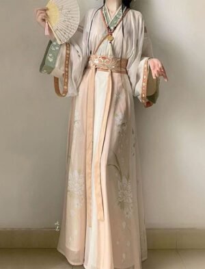 【 秋思 】Wei Jin Style Hanfu Jin System Cross Neck Waist One Piece Long Skirt Suit