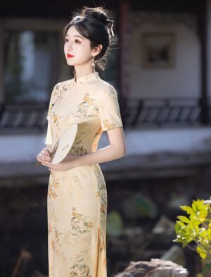 【 富贵花 】New Chinese Style Printing Chinese Style Improved Cheongsam