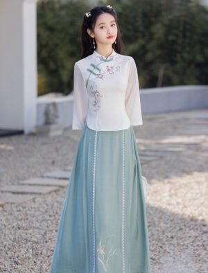 【茶乡思艺】Improved Cheongsam Chinese Hanfu Suit